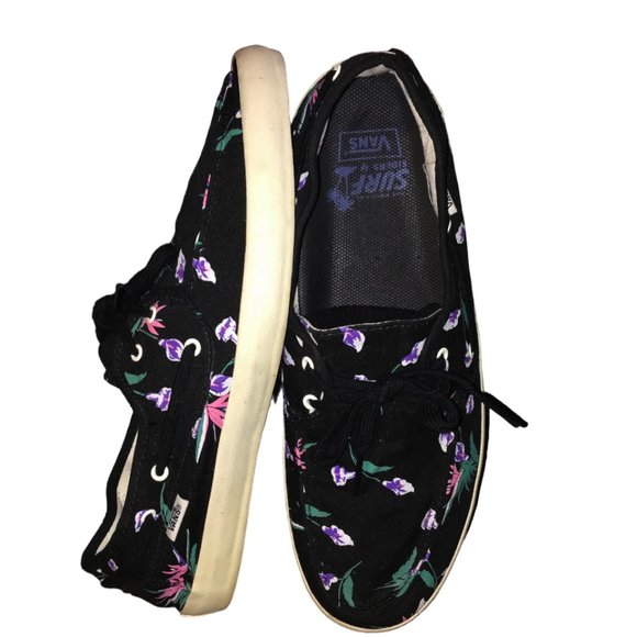 SOLD    VANS Surf Siders Chauffeur Floral Print Mens 10 NWOT - Picture 3 of 6